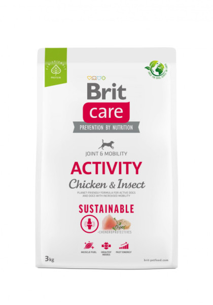 Brit Care Dog Sustainable Activity - kuracie a insecty, 3kg