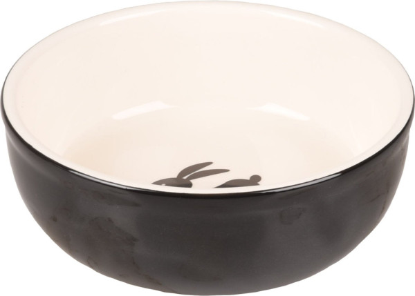 FLAMINGO miska pre hlodavce NALA CERAMIC čierno-biela 13,3x13,3x4,6cm 400ml