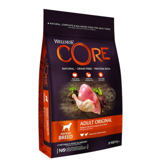 Wellness Core Dog Original Adult Medium morka a kura 10kg
