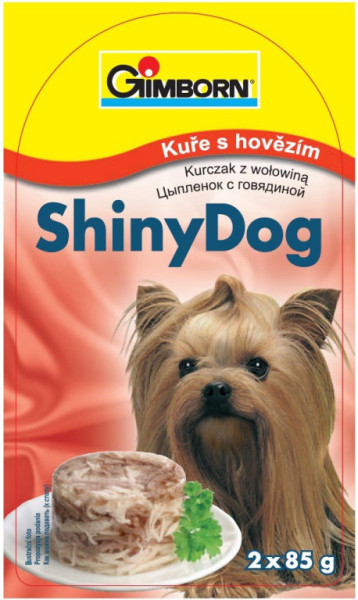 ShinyDog konzerva kuracie + hovädzie 2x85g