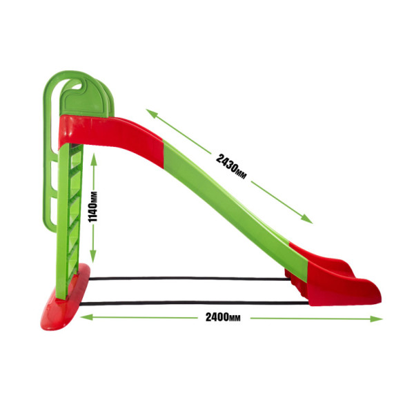 Doloni Šmykľavka s madlom 243 cm Zeleno-červená