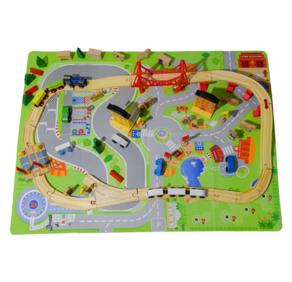 Aga4Kids Drevená vláčikodráha 75 dielov