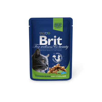 Kapsička Brit Cat Premium Pouches kuracie plátky Sterilised 100g