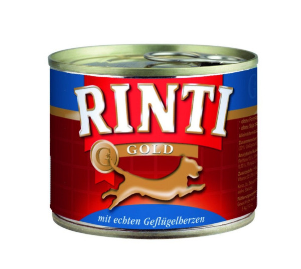 Finnern Rinti Gold konzerva pre psov hydinové srdce 185g