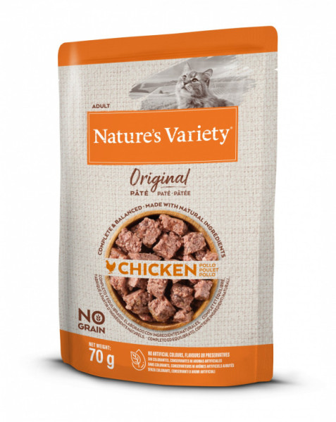 Kapsička Nature´s variety original pre dospelé mačky s kuracím 70g
