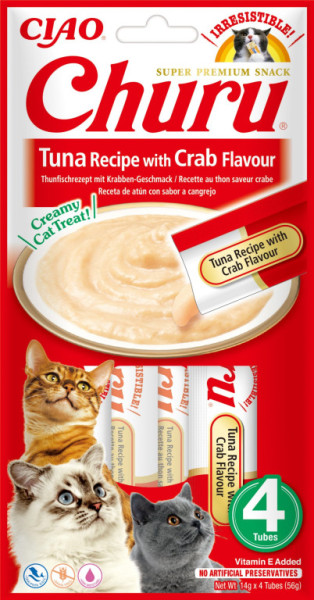 Churu cat mäsové pyré - tuniak, krab 56g
