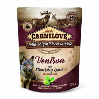 Vrecko Carnilove Dog Paté Venison with Strawberry Leaves 300g