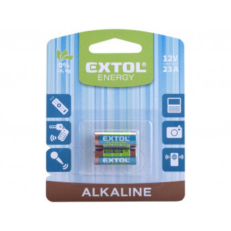 baterie alkalické, 2ks, 12V (23A)