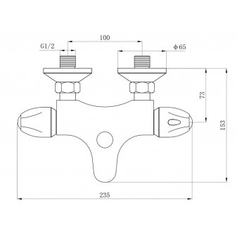 batéria termostatická vaňová, 100mm, ram. 7cm, keramický ventil, chróm