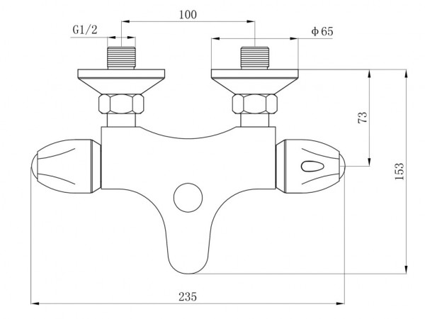 batéria termostatická vaňová, 100mm, ram. 7cm, keramický ventil, chróm