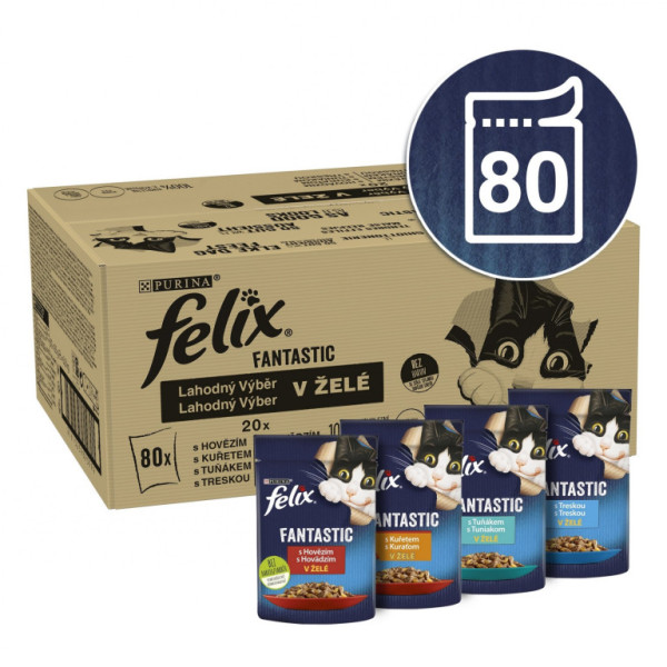 Kap.FELIX Multipack hovez/kurča/tonak/treska v kapuste 80x85g