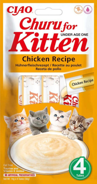 Churu Kitten mäsové pyré - kura 4x14g