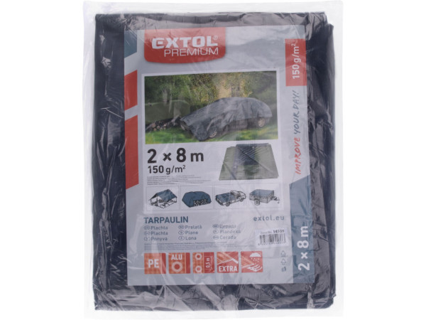 BEZ ETIKETY plachta PE nepremokavá silná 150g/m2, 2x8m, PE