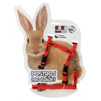HUHUBAMBOO set postroj + vodítko KRÁLIK, červený