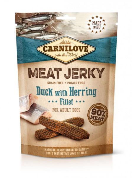 Carnilove Jerky kačacie filet so sleďom 100 g