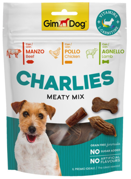 GIMDOG Charlies Meaty Mix hovädzie, kuracie, jahňacie 70g