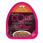 Konzerva Wellness Core Dog Savoury Medleys Adult Small kura, morka mrkva a fazuľa 85g
