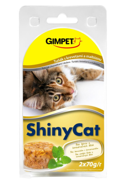ShinyCat konzerva tuniak+krevety+maltóza 2x70g