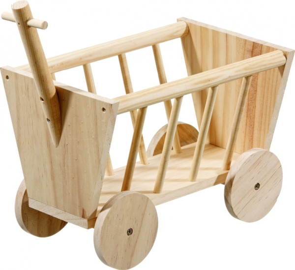 FLAMINGO doplnok pre hlodavce vozík NATURE WOOD MANGER HANDCART 29cm