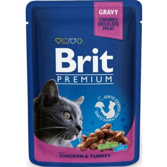 Kapsička Brit Cat Premium Pouches kura + morka 100g