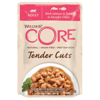 Kapsička Wellness Core Cat Tender losos a tuniak v omáčke 85g