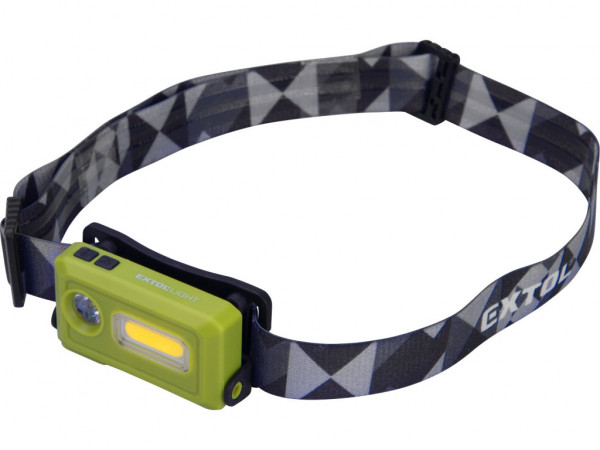 čelovka 140lm, USB nabíjení, LED+COB LED