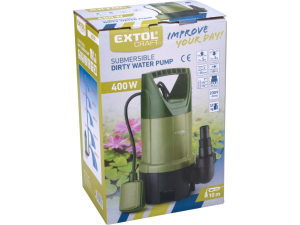 čerpadlo ponorné na znečistenú vodu, 400W, 7500l/h