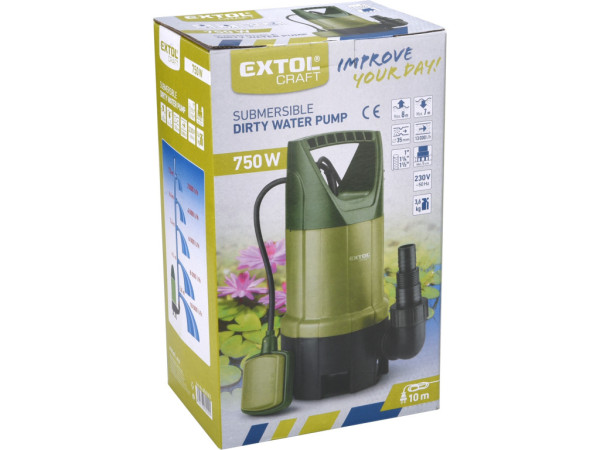 čerpadlo ponorné na znečistenú vodu, 750W, 13000l/h
