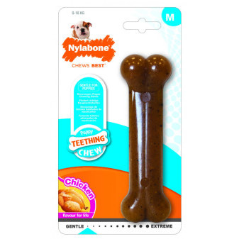 Nylabone hračka Puppy kosť príchuť kurča M