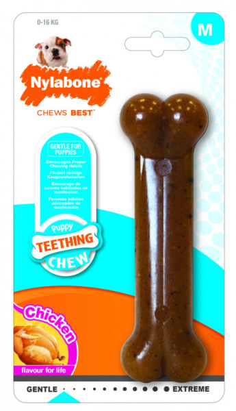 Nylabone hračka Puppy kosť príchuť kurča M