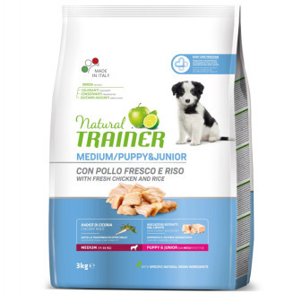 TRAINER Natural Medium Puppy&Jun čerstvé kura 3kg