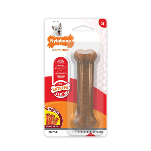 Nylabone hračka Extreme kosť príchuť slanina S