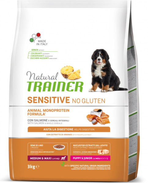 Trainer Natur Sensitive No glutén Puppy&Jun Medium/Maxi losos 3kg