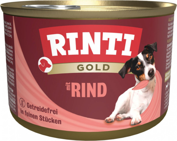 Finnern Rinti Gold konzerva pre psov hovädzie kúsky 185g