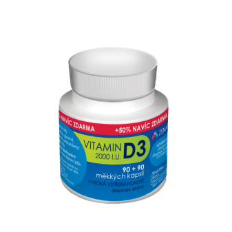Vitamin D3 2000 I.U. cps.90+90 zdarma