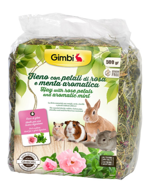 GIMBI kŕmne seno s ružou 15l/500g