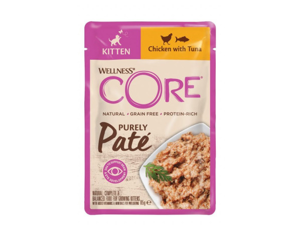 Kapsička Wellness Core Cat Paté Kitten kura a tuniak 85g