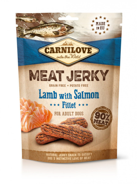 Carnilove Jerky jahňací filet s lososom 100 g