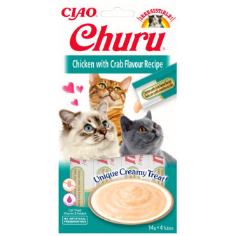 Churu cat mäsové pyré - kura, krab 56g