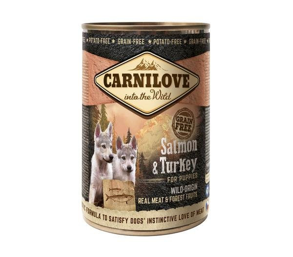 Konzerva Carnilove Wild Meat Salmon & Turkey Puppies 400g