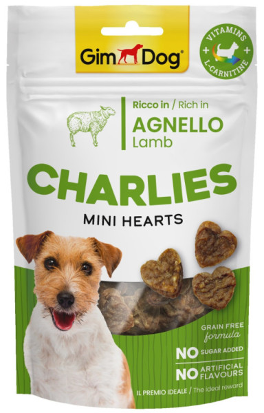 GIMDOG Charlies Mini Hearts jahňacie 70g