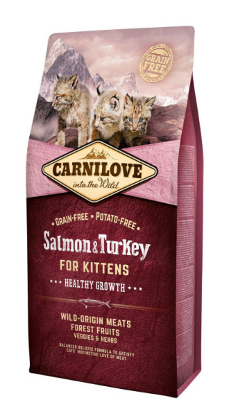 Carnilove Cat Grain Free Salmon & Turkey Kittens Healthy Growth 6kg