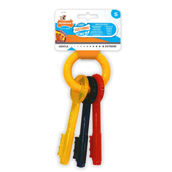 Nylabone hračka Puppy kľúče príchuť slanina S
