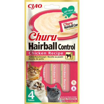 Churu Cat Hairball mäsové pyré - kura 4x14g
