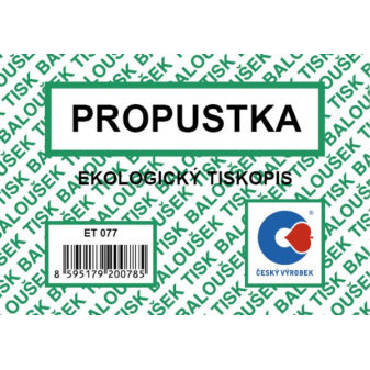 BA ET 077 Priepustka A7 50 listov