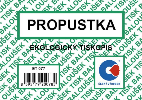 BA ET 077 Priepustka A7 50 listov