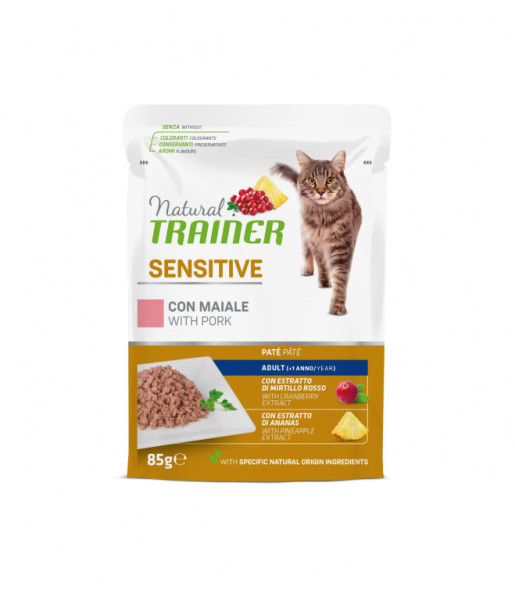Vrecko Trainer Natural CAT SP. SENSITIVE bravčové 85g