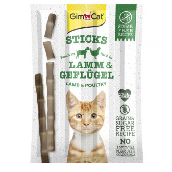 GIMCAT STICKS jahňacia + hydina 4ks