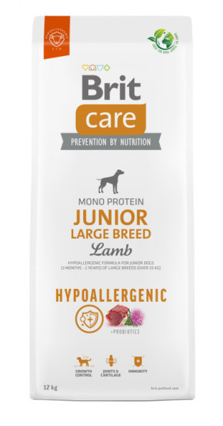 Brit Care Dog Hypoallergenic Junior Large Breed - lamb and rice, 12kg