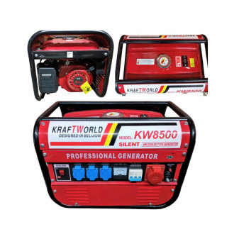 KraftWorld Trojfázová benzínová elektrocentrála KW-8500 2 kW
